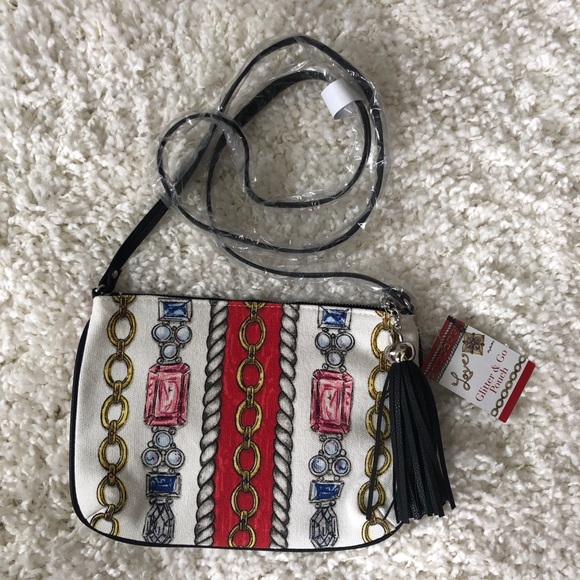 Brighton Handbags - NWT BRIGHTON glitter pouch purse hearts chain